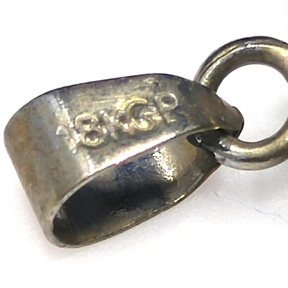 Vintage Crystal Heart Pendant,  18KGP Bail, 1960s Jewelry - Picture 4 of 10